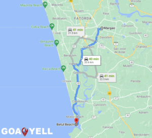 Betul Beach Goa Map